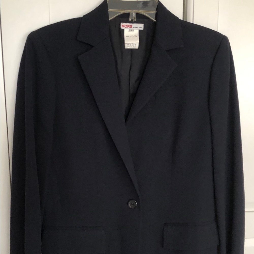 NWOT*MICHAEL KORS NAVY BLUE BLAZER*MADE IN ITALY*WOOL*FITTED*LINED*Sz 4*$598*NEW
